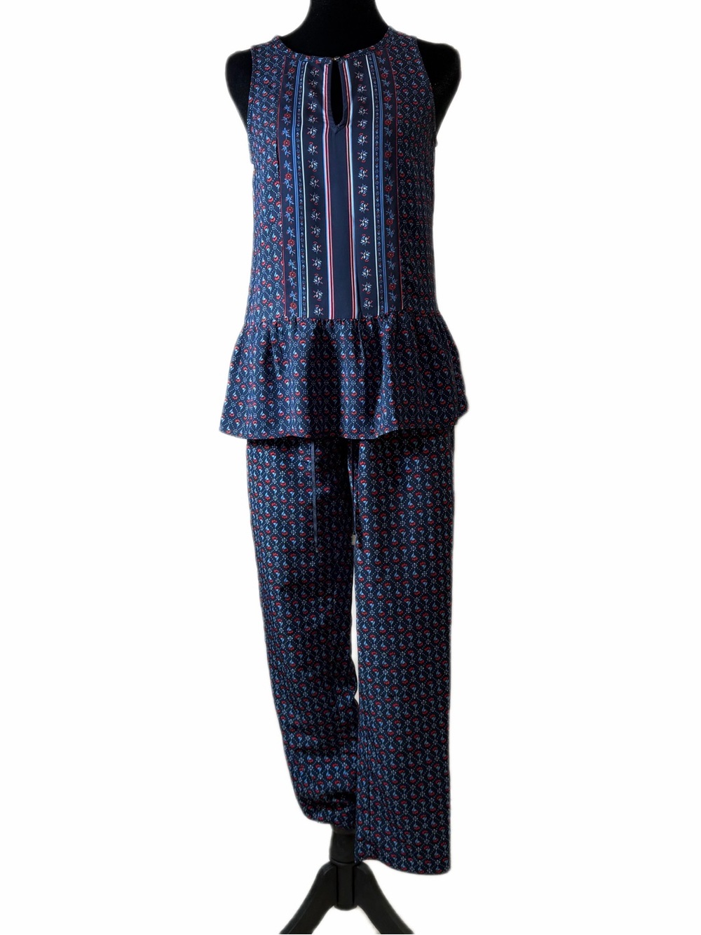Tommy Hilfiger 2 Piece Floral Peplum Set Navy XS/2
